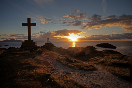 Llandwyn Island a mystical and historic island with crosses, lighthouses and ruins off Newborough Anglesey, North wales